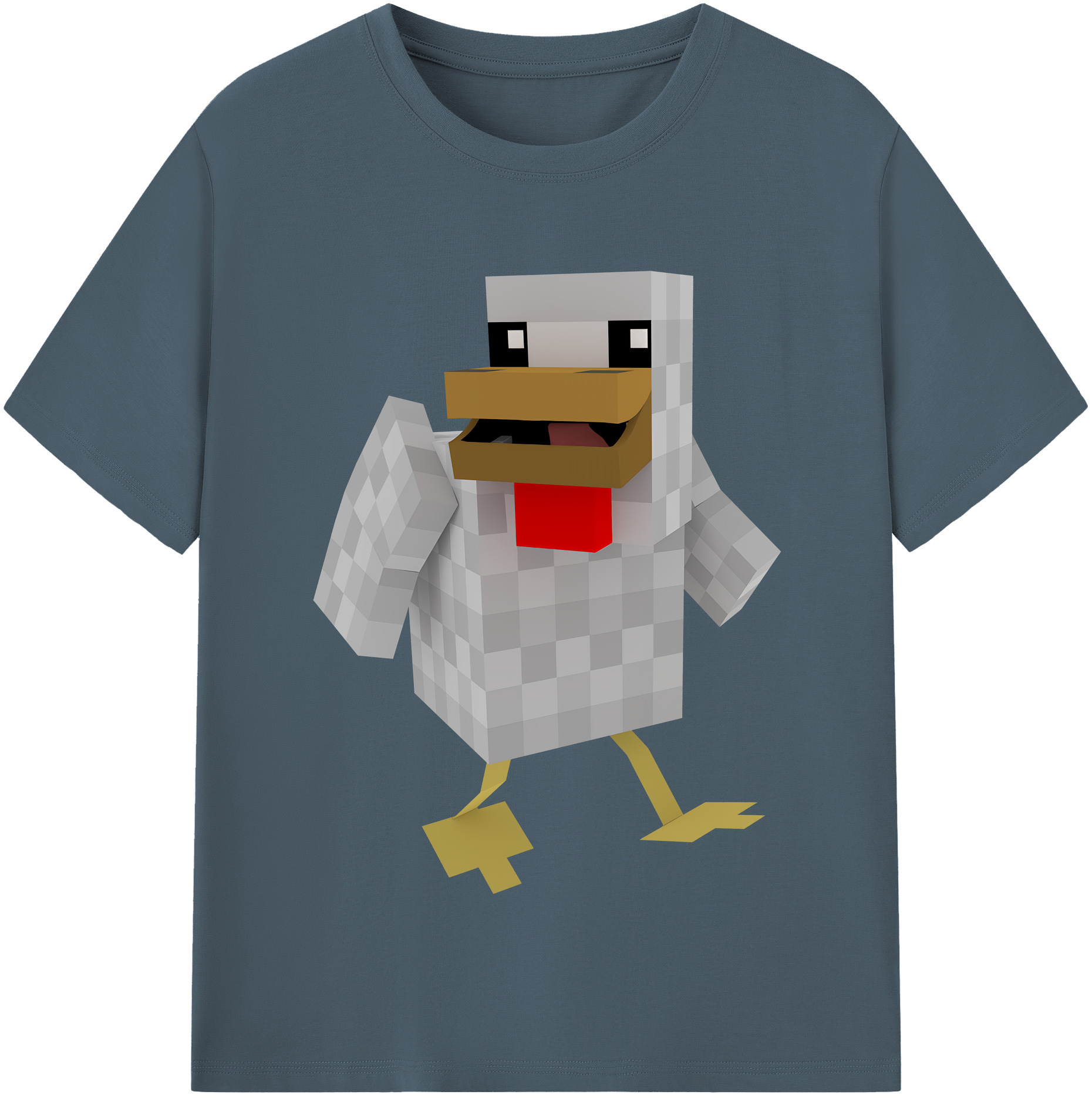 （画像用） マインクラフト ブロックの世界 Minecraft MC Block world 綿100％半袖Tシャツ（フロントプリント）